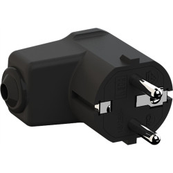 Bachmann Angled mounting plug black, CEE 7/7 2-pole with earthing contact