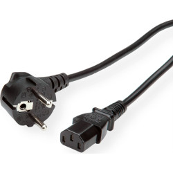 ROLINE Power Cable, straight IEC Connector, black, 1.8 m