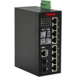 Roline Gigabit Switch 10-Port, (8x RJ45+2x SFP) Layer2 PoE+ Smart Managed, 240W
