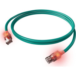 Easylan S/FTP DualBoot LED Patch Cable Cat.6A, RJ45 / RJ45, LSOH, turquoise, 3 m