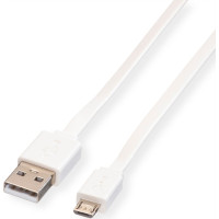 Roline USB 2.0 Cable, A - Micro B, M/M, white, 1 m