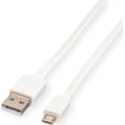 Roline USB 2.0 Cable, A - Micro B, M/M, white, 1 m
