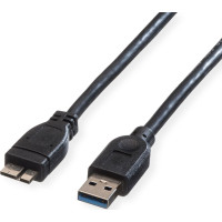 Kabelis USB3.2Gen1, TypeA - microA, melns, 80cm, Roline