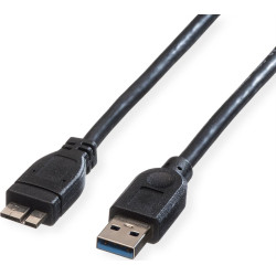 Roline USB 3.2 Gen 1 Cable, A - Micro A, M/M, black, 0.8 m