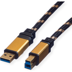 Roline GOLD USB 3.2 Gen 1 Cable, A - B, M/M, 3 m