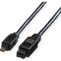 Roline IEEE1394b FireWire Cable, 9/4-pin, A-C, black, 1.8 m