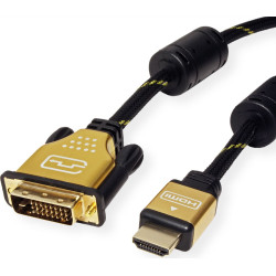 Roline GOLD Monitor Cable, DVI (24+1) - HDMI, M/M, 7.5 m