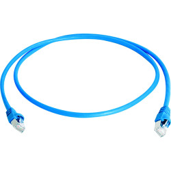 Telegärtner TELEGÄRTNER Mini patch cord S/FTP Cat.6A, MP8 FS500, LSZH, blue, blue, 2 m