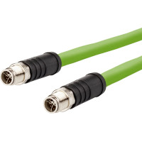 Metz Connect Verbindungsleitung M12 ST-M12 ST, 8-pol X-kodiert, gerade-gerade, Schleppkette, 2 m