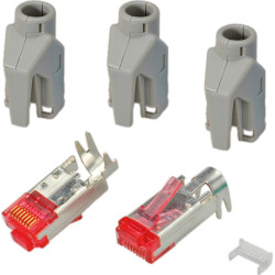 Hirose TM21 Stecker geschirmt, Tülle grau, 50 Stück