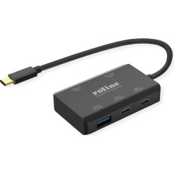 Roline USB 3.2 Gen 2 Hub, 4 Ports (2x A + 2x C), PD (100W)