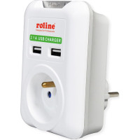 Roline Power Wall Outlet, 2x USB Charger, UTE version