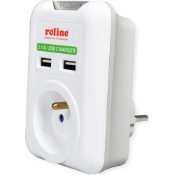 Roline Power Wall Outlet, 2x USB Charger, UTE version