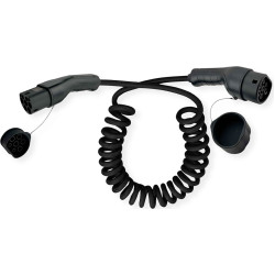 Roline EV Charging Cable Assembly Type2, 3-Phase, 480VAC (3P+N+E), 32 A, 22 kW, spiral, 7.5 m