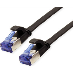 Value FTP Patch Cord, Cat.6A (Class EA), extra-flat, black, 1.5 m