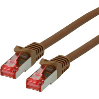 Roline S/FTP Patch Cord Cat.6 Component Level, LSOH, brown, 0.3 m