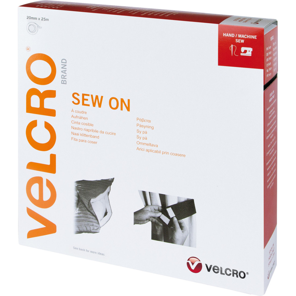 Velcro ® Klettband zum Aufnähen, Haken & Flausch 20mm x 25m Beige (215)