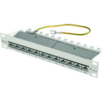 Telegärtner TELEGÄRTNER 10" Patch Panel 255 mm, RAL 7035, MPP12-HS K Cat.6A