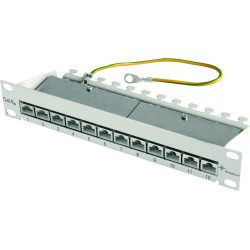 Telegärtner TELEGÄRTNER 10" Patch Panel 255 mm, RAL 7035, MPP12-HS K Cat.6A