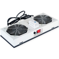Roline Fan unit 2 fans, for 19-inch wall housing grey