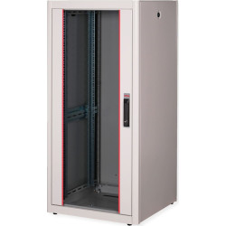 Roline 19-inch network cabinet Basic 26 U, 600x600 WxD glass door grey