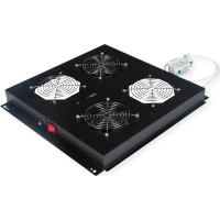 Roline 19-inch roof fan unit 2 fans, black, black