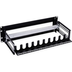 Value 19" Support Frame for DIN Rail-Mounted Devices, 3U, with Cable Management, black