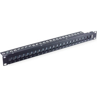 Value 19” Blank Patch Panel, Cat.6A (Class EA), 24 ports, unshielded, 1U, 1-piece-type, black