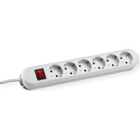 Bachmann SMART socket strip 6x earthing contact, switch, white, 5 m