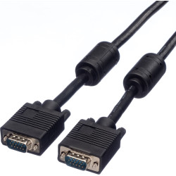 Secomp SVGA Cable + Ferrite, HD15 M - HD15 M, black, 6 m