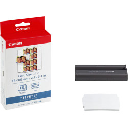 Canon KC-18IL Colour Ink + 54 x 86 mm Sticker Paper Set, 18 Sheets