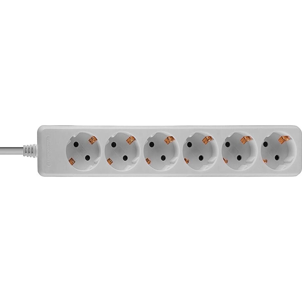 Lindy 6-Way Schuko Mains Power Extension, White