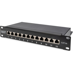 Digitus CAT 6A Patch Panel, shielded, 12-Port, 1HE, 10\", black