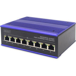 Digitus 8 Port Fast Ethernet Network PoE Switch,Industrial, Unmanaged