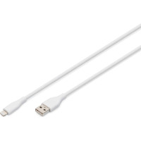 Digitus Lightning silicone connection cable, USB-A - Lightning 0.5m, white