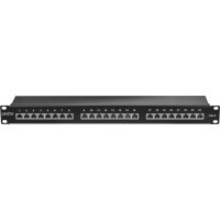 Lindy Cat.6 Patch Panel 24p STP 1U, Black