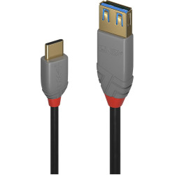 Lindy 0.15m USB 3.2 Type C to A Adapter Cable, 10Gbps, Anthra Line