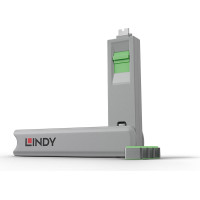 Lindy USB Type C Port Blocker Key - Pack of 4 Blockers, Green