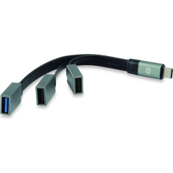 Conceptronic USB-Hub 3-Port 3.1/C->2x2.0 1x3.0 o.Netzteil gr