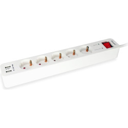 Equip Steckdosenleiste 5-fach Schuko 1,5m Kabel,2xUSB,Schutz