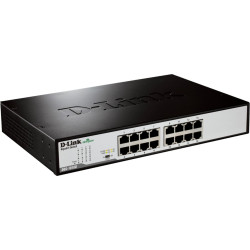 D-Link DGS-1016D/E tīkla pārslēgs Nepārvaldīts Melns, Metālisks