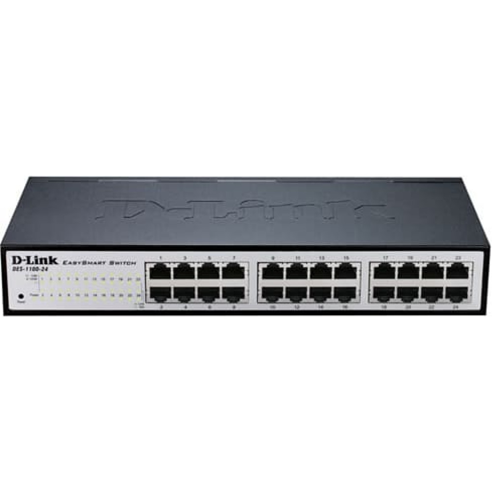 D-Link DGS-1100-24V2 Vadīts L2 Gigabit Ethernet (10/100/1000) 1U Melns, Pelēks