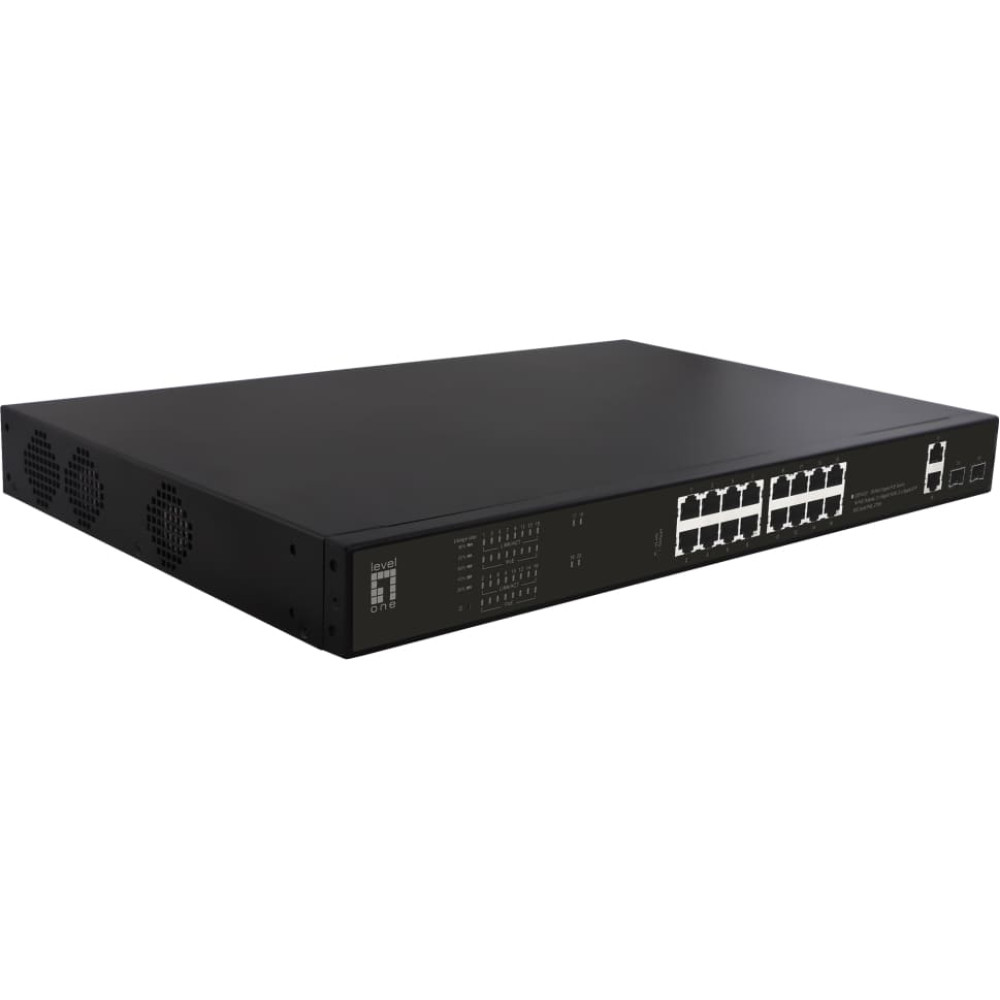 Level One LevelOne Switch 16x GE GEP-2021 2xGE 2xGSFP 19" 270W 16xPoE+