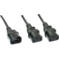 Lindy 1m C14 to 2 x C13 Mains Cable