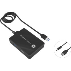 Conceptronic USB-Hub 4-Port 3.0  ->1x3.0 3x2.0 o.Netzteil sw