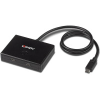 Lindy 43329 interfeisa centrmezgls USB 3.2 Gen 1 (3.1 Gen 1) Type-C 5000 Mbit/s Melns