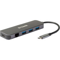 D-Link DUB-2334 dokstacija Vadu USB Veids-C Pelēks