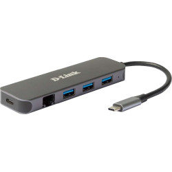 D-Link DUB-2334  USB-C nach 1000MBit Adapter mit USB-Hub retail
