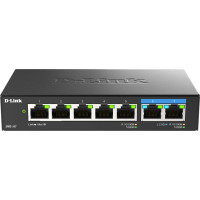 D-Link DMS-107/E tīkla pārslēgs Nepārvaldīts Gigabit Ethernet (10/100/1000) Melns