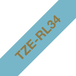 Brother TZE-RL34 marķēšanas lenta Gold on blue